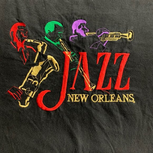 Vintage 90s New Orleans Jazz Embroidered Musicians Oversized Unisex Grap… - Picture 6 of 12